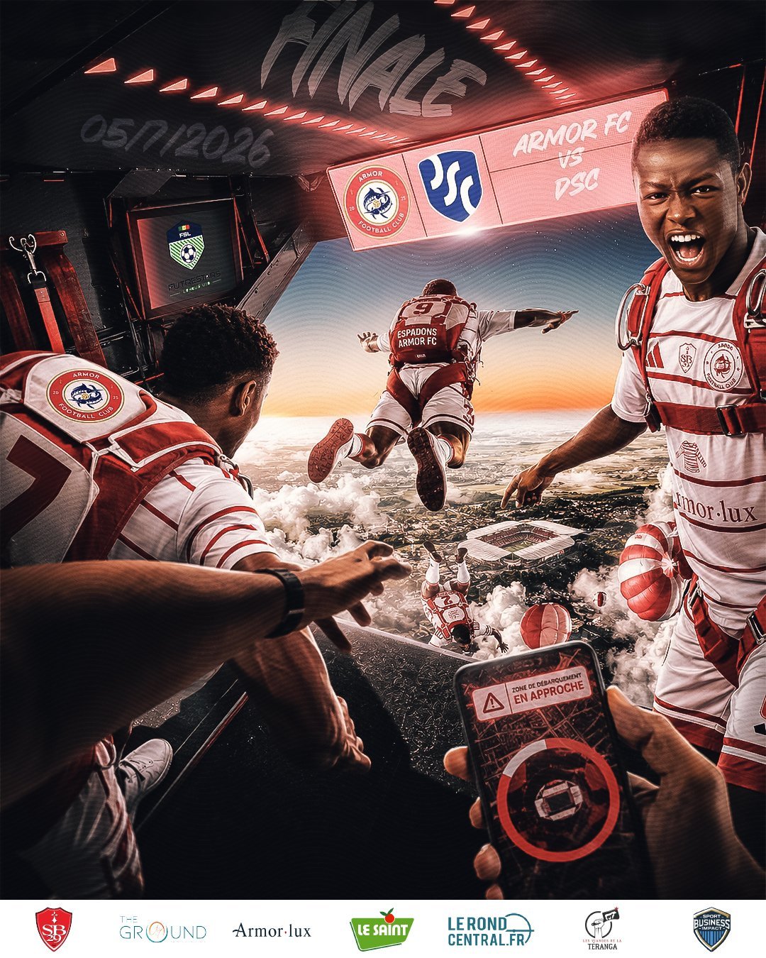 Affiche de la finale Armor FC contre DSC du 5 juillet 2026