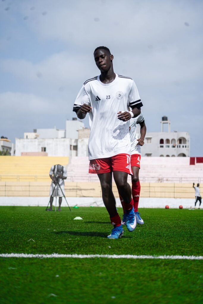 Échauffement d’Armor FC avant la finale
