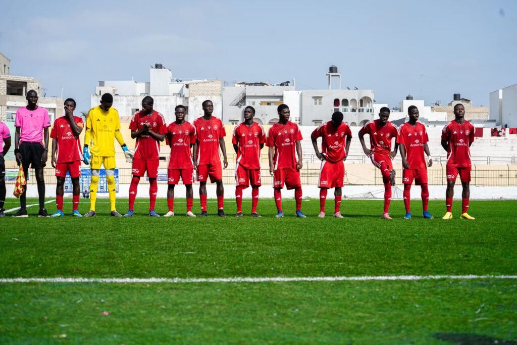 Le onze d’Armor FC aligné avant le coup d’envoi
