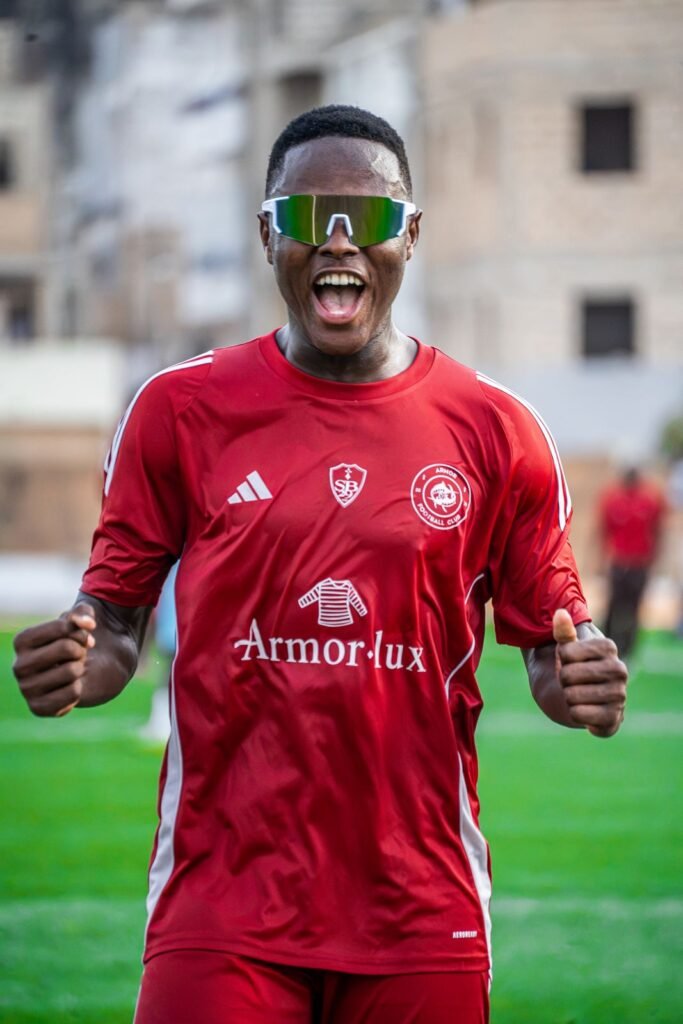 La joie d’un joueur d’Armor FC